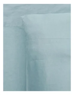 Sandy Cape Washed Belgian Linen Sheet Set Ocean