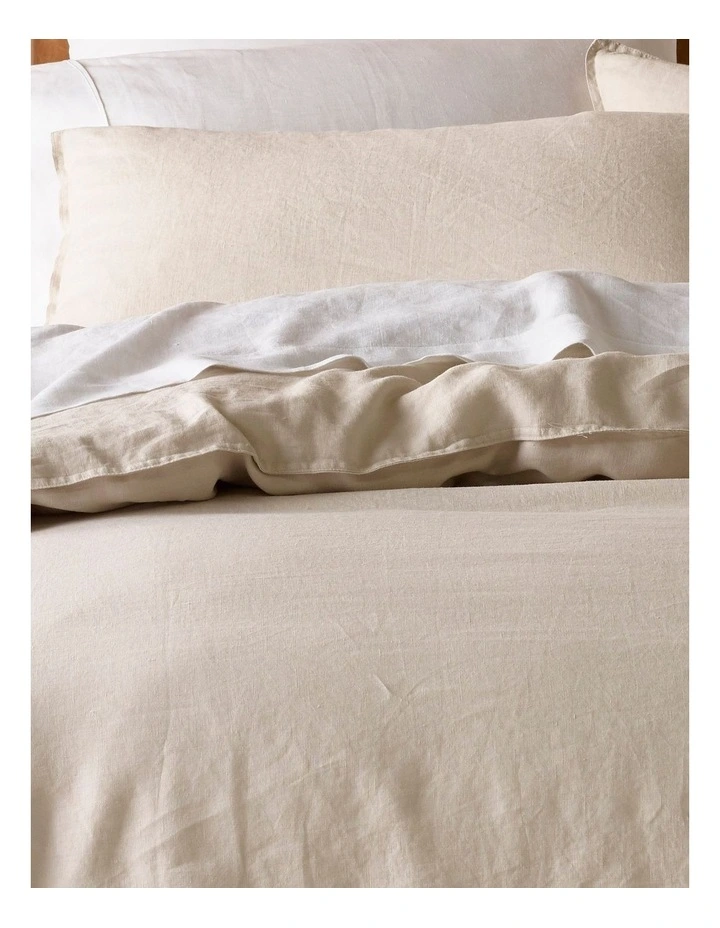 Sandy Cape Washed Belgian Linen Quilt Cover Set Moonbeam 5 Sandy Cape Washed Belgian Linen Quilt Cover Set Moonbeam - Image 3