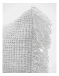 Coachwood Ribbed Cotton With Fringe Cushion Off-White -Australian House & Garden 744061960 2 1 720x928
