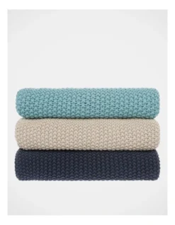 Norwood Knitted Throw Ocean Blue -Australian House & Garden 749412730 3 720x928