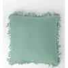 Moreton Tassle Linen Square Cushion Sea Mist