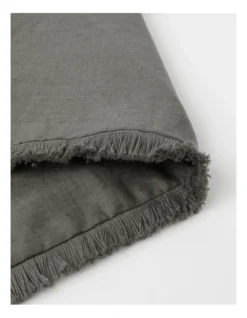 Fringed Linen Placemat Dark Stone -Australian House & Garden 804349810 3 720x928