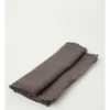 Fringed Linen Table Runner 45x180cm Dark Stone
