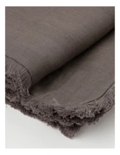 Fringed Linen Table Runner 45x180cm Dark Stone -Australian House & Garden 804350440 3 720x928