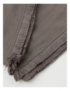 Fringed Linen Tablecloth Dark Stone -Australian House & Garden 804350530 4 720x928