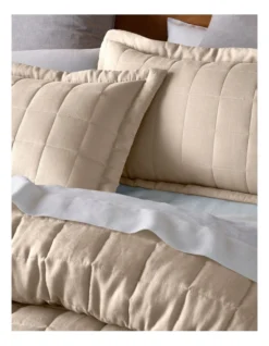 Sandy Cape Washed Belgian Linen Quilted Coverlet Moonbeam -Australian House & Garden 849720970 849721240 3 720x928