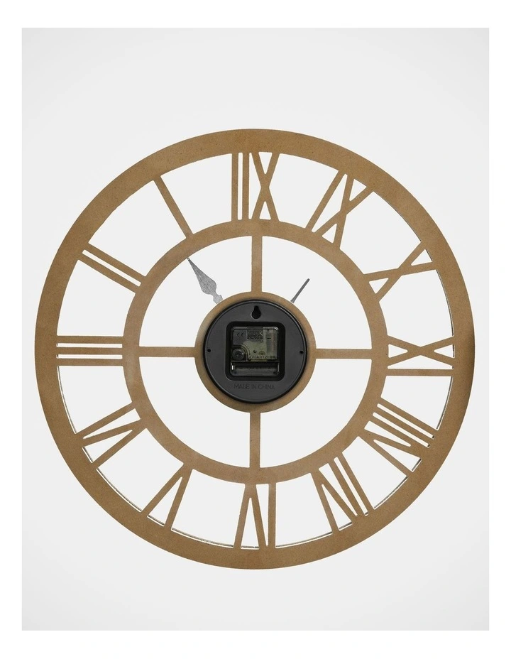 Noosa Wooden Roman Numerals Clock 40cm In Natural 5 Noosa Wooden Roman Numerals Clock 40cm In Natural - Image 3