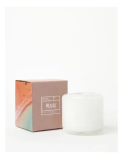 Gardenia & Tuberose Scented Candle In Hand-Made Glass Jar 10.5cm In White