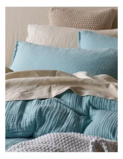 Alawa Cotton Gauze Quilt Cover Set Blue 7 Alawa Cotton Gauze Quilt Cover Set Blue -Australian House & Garden 871757560 871758190 3 720x928