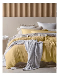 Alawa Cotton Gauze Quilt Cover Set In Yellow