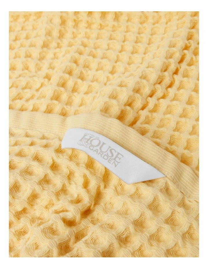 Waffle Bath Towel In Yellow 4 Waffle Bath Towel In Yellow - Image 2