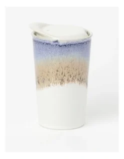 Esperance Poured Speckle Lidded Travel Mug With Plastic Lid 270ml