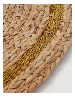 Tribe Gold Rim Water Hyacinth & Seagrass Rug 120cm In Natural -Australian House & Garden 897919660 3 720x928