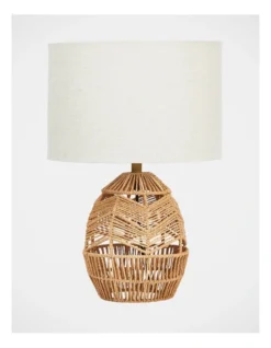 Kora Linen Shade Table Lamp 30x30x45cm In Natural