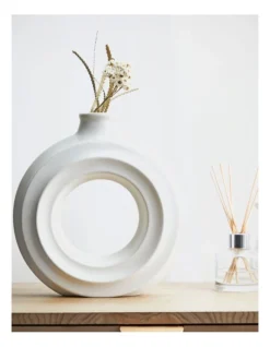 Round Ceramic Vase 25x6.5x23cm In White -Australian House & Garden 897921010 2 1 720x928