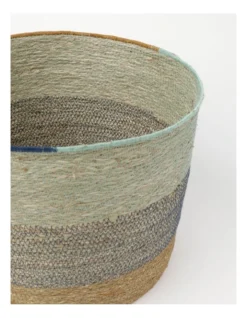 Summer Seagrass Storage Basket Small 36x36x28cm In Natural/Blue -Australian House & Garden 898399270 3 720x928