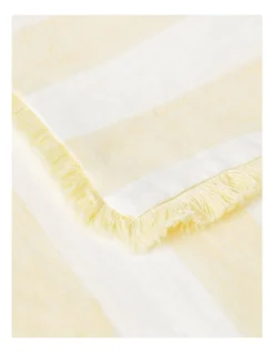 Fringed Linen Placemat Set Of 4 Wide Stripe In Yellow -Australian House & Garden 900876970 3 720x928