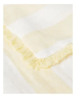 Fringed Linen Table Runner Wide Stripe In Yellow -Australian House & Garden 900877150 3 720x928