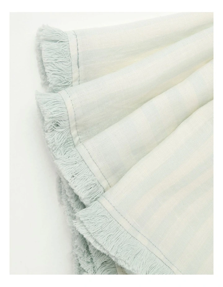 Fringed Linen Set Of 4 Napkin Fine Lines In Morning Mist 4 Fringed Linen Set Of 4 Napkin Fine Lines In Morning Mist - Image 2