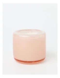 Grapefruit Candle In Hand-Made Glass Jar In Pink
