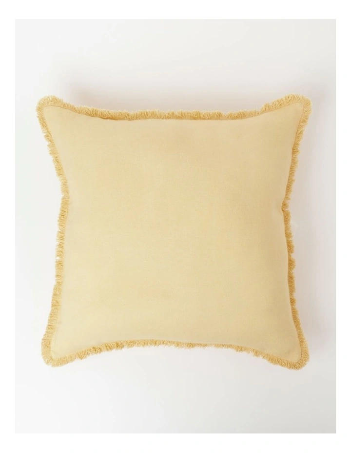 Boardwalk Linen Frayed Edge Cushion 50x50cm In Golden Haze 3 Boardwalk Linen Frayed Edge Cushion 50x50cm In Golden Haze