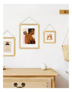 Wooden Photo Frame With Leather Look Strap 11x13 Matted To 8x10 In Natural -Australian House & Garden 920618920 2 720x928