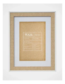 Rattan Photo Frame 15x20 In White