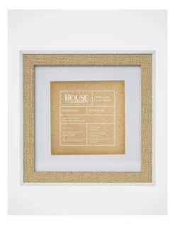 Rattan Photo Frame 15.2x15.2 In White