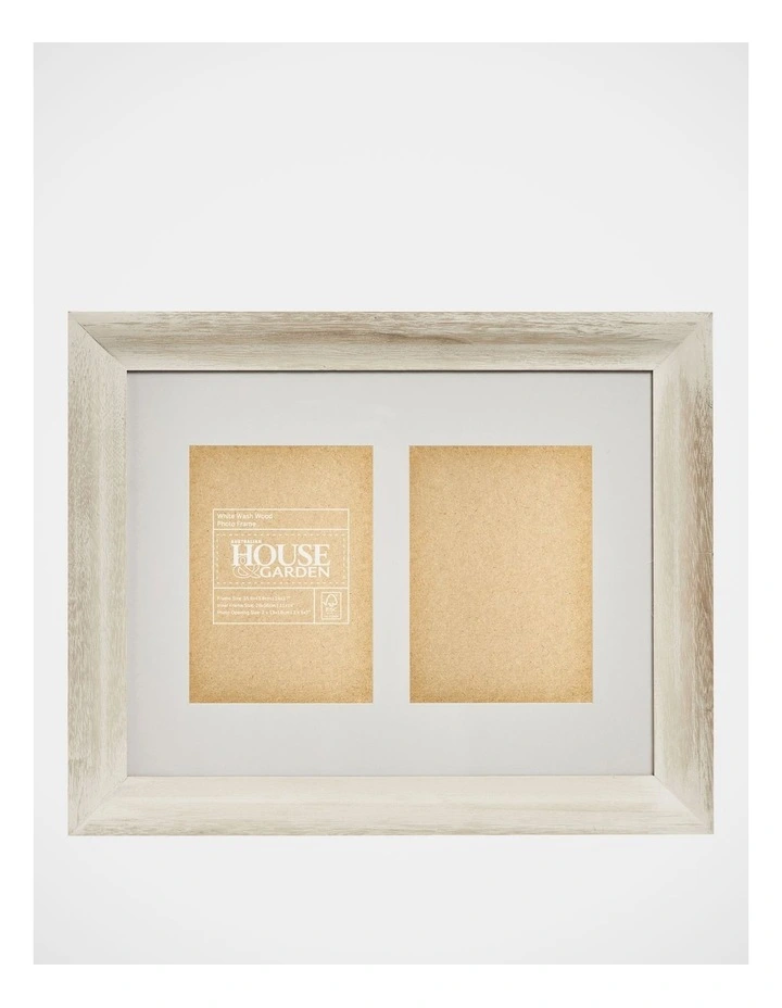 Wood Photo Frame 11x14 Matted To 2x5x7 In White Wash 3 Wood Photo Frame 11x14 Matted To 2x5x7 In White Wash