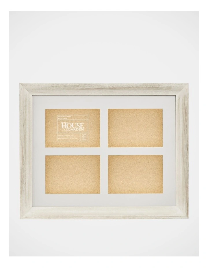 Wood Photo Frame 18x14 Matted To 4x5x7 In White Wash 3 Wood Photo Frame 18x14 Matted To 4x5x7 In White Wash