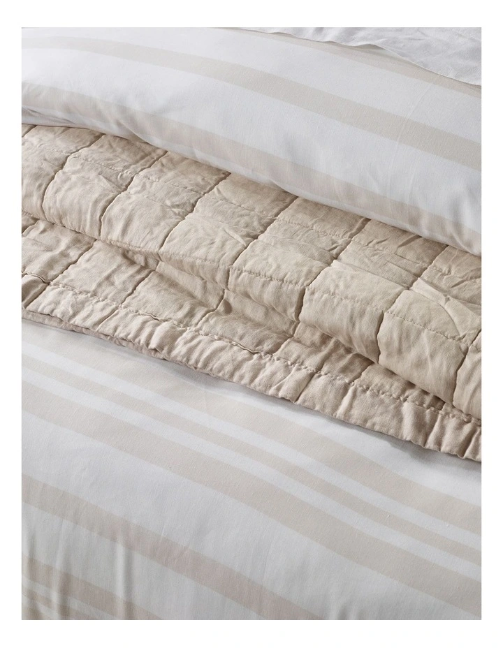 Walter Tencel Linen Block Quilt Cover Set In Natural 4 Walter Tencel Linen Block Quilt Cover Set In Natural - Image 2