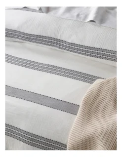 Lagoon Cotton Gauze Stripe Quilt Cover Set In Grey -Australian House & Garden 923076280 923074570 2 720x928