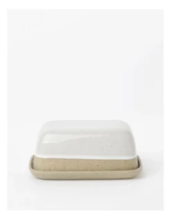 Esperance Wiped Edge Butter Dish 17x9x26cm In White