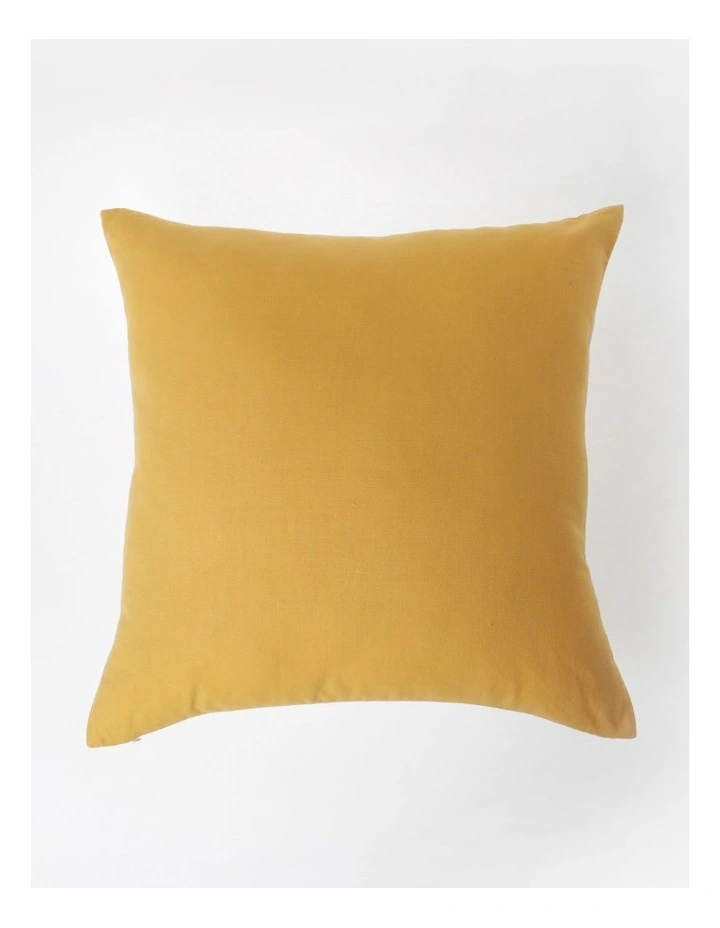 Calma Palm Leaf Print Cushion 50x50cm In Yellow 4 Calma Palm Leaf Print Cushion 50x50cm In Yellow - Image 2