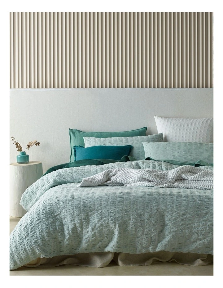 Mossman Seersucker Quilt Cover Set In Blue 3 Mossman Seersucker Quilt Cover Set In Blue