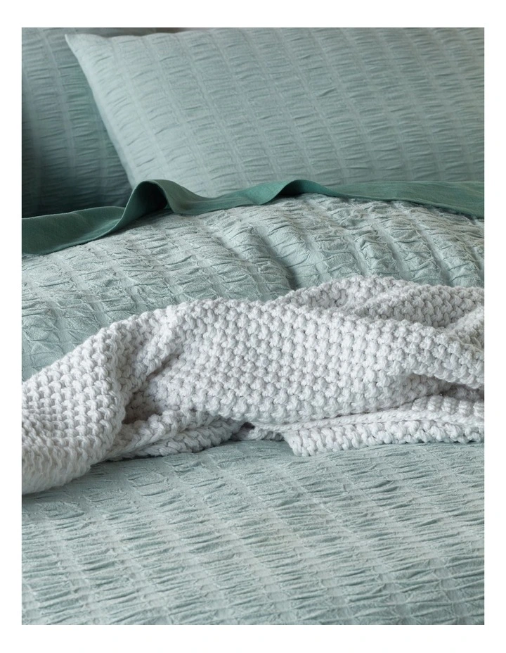 Mossman Seersucker Quilt Cover Set In Blue 5 Mossman Seersucker Quilt Cover Set In Blue - Image 3