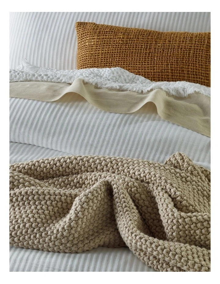 Albany Stripe Matelasse Quilt Cover In White 4 Albany Stripe Matelasse Quilt Cover In White - Image 2